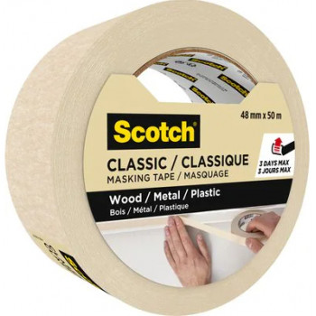 3M Classic 2000 Painter's Masking Tape, Beige, 48 mm x 50 m, PEFC Certified (CLASSIC-4850 PEFC)