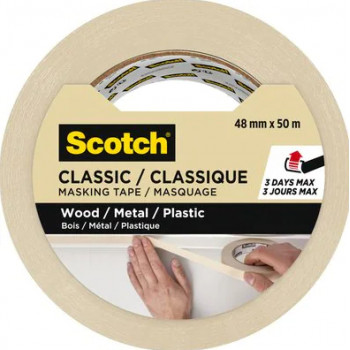 3M Classic 2000 Painter's Masking Tape, Beige, 48 mm x 50 m, PEFC Certified (CLASSIC-4850 PEFC)