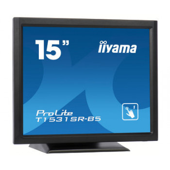 Iiyama ProLite T1531SR-B5 15 inch Touchscreen LED Monitor - 1024 x 768, TN, HDMI/VGA/DisplayPort, Speakers, Matte Black