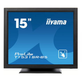 Iiyama ProLite T1531SR-B5 15 inch Touchscreen LED Monitor - 1024 x 768, TN, HDMI/VGA/DisplayPort, Speakers, Matte Black