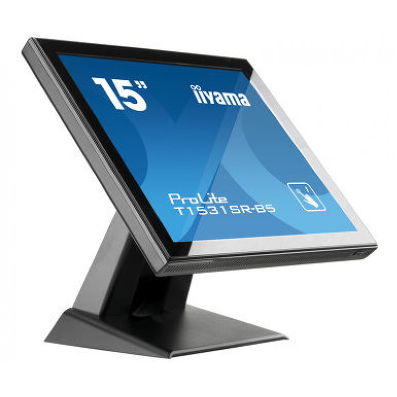 Iiyama ProLite T1531SR-B5 15 inch Touchscreen LED Monitor - 1024 x 768, TN, HDMI/VGA/DisplayPort, Speakers, Matte Black