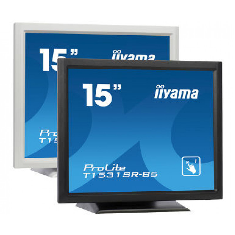 Iiyama ProLite T1531SR-B5 15 inch Touchscreen LED Monitor - 1024 x 768, TN, HDMI/VGA/DisplayPort, Speakers, Matte Black