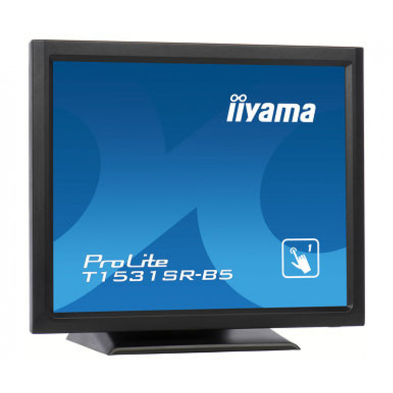 Iiyama ProLite T1531SR-B5 15 inch Touchscreen LED Monitor - 1024 x 768, TN, HDMI/VGA/DisplayPort, Speakers, Matte Black