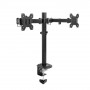 ACT AC8362 Dual Monitor Arm for 32 inch Screens, Gas Spring, Desk Clamp & Grommet Mount, Black