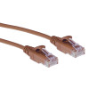 ACT DC9252 CAT6 U/UTP LSZH Slim Patch Cable, RJ45, Brown, 0.25 m