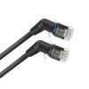 ACT DD1900 Black 0.5m U/FTP CAT6A Slimline Patch Cable with Angled 360° Rotatable RJ45 Connectors