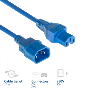 ACT Powercord C14 - C15 blue 1.5 m (AK5392)