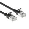 ACT Black 2 meters LSZH S/FTP CAT6A slimline patch cable snagless with RJ45 connectors (DB7902)