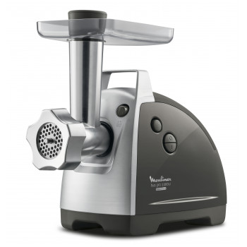 Moulinex ME6868 HV8 Pro 4-in-1 Meat Grinder, 2200 W, 4.5 kg/min, 3 Stainless Steel Discs, Kebbe & Sausage Attachments, Black/Silver