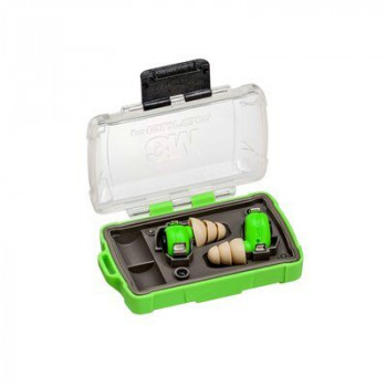 3M EEP-100 EU Electronic Hearing Protection Earplugs with Charging Case, Green