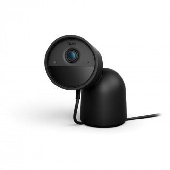 Philips Hue Secure Wired Camera with Stand, 2K Video Resolution, Black