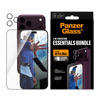 PanzerGlass 2-in-1 Essentials Bundle Screen Protector & Camera Lens Protector for iPhone 18 Pro Max