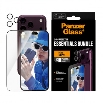 PanzerGlass Essentials 2-in-1 Screen and Camera Lens Protector for iPhone 18 Pro
