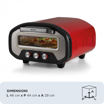 Ariete Pizza Oven DA GENNARO Red/Stainless Steel 2200W for Pizzas up to 30cm