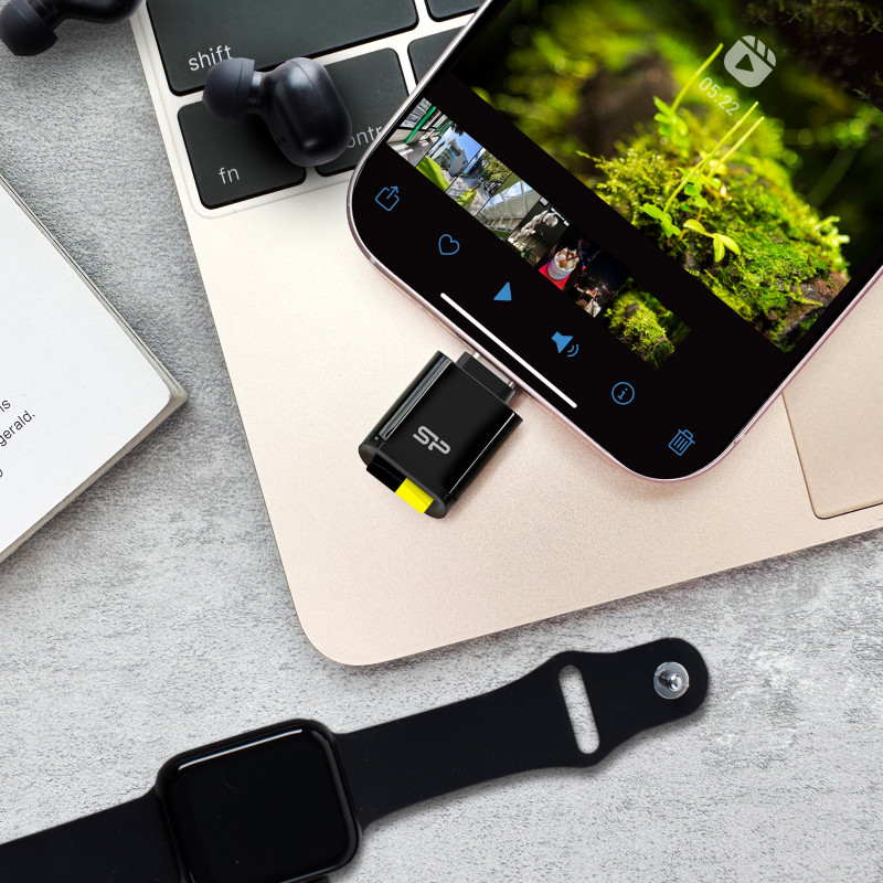 Silicon Power C200 USB-C 3.2 microSD Card Reader - Black
