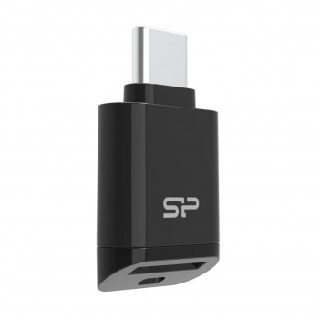Silicon Power C200 USB-C 3.2 microSD Card Reader - Black