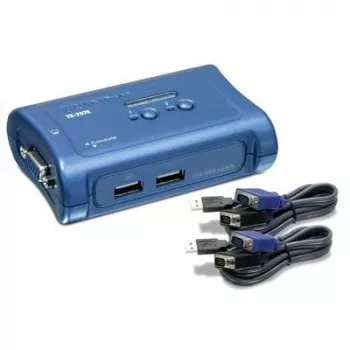 TRENDnet 2-Port USB KVM Switch and Cable Kit, 2048 X 1536 Resolution, Device Monitoring, Auto-Scan, Audible Feedback, USB 1.1, Compliant with
