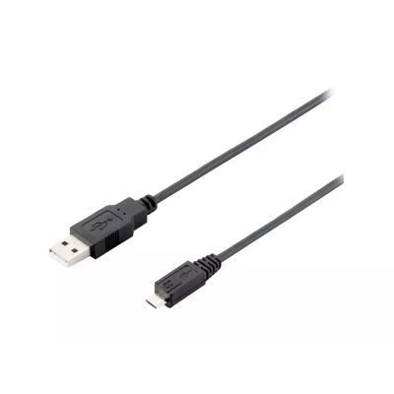 Equip USB 2.0 Type A to Micro-B Cable, 1.0m, Black, 1 m, USB A, Micro-USB B, USB 2.0, Male/Male, Black