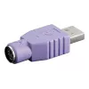 Microconnect USBA-M/PS2-F cable gender changer Violet