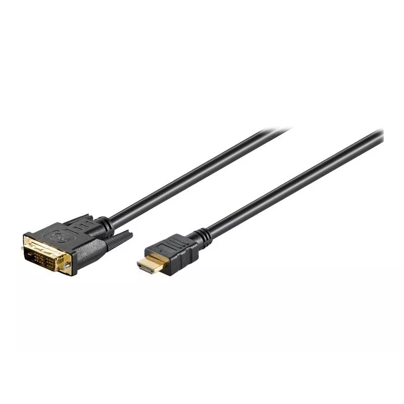 Wentronic Goobay HDMI™ / DVI-D Cable, Black, 3 m - 19pol. HDMI™-Plug>DVI-D (18+1) Plug (51581)