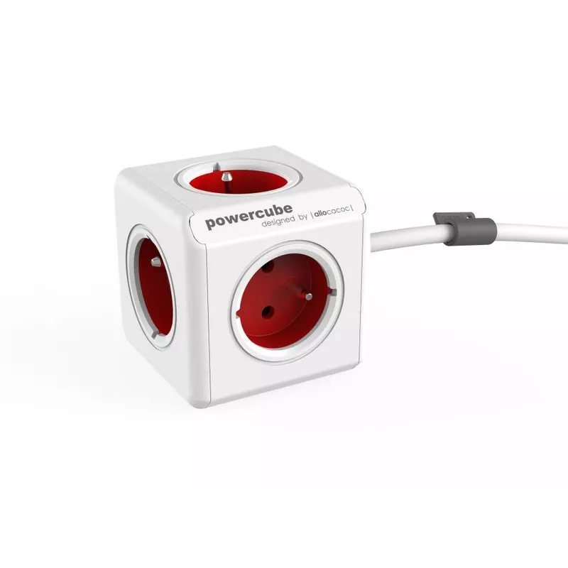 Allocacoc PowerCube Extended - 1,5m - Grey - Red - 220 - 240V (PowerCube Extended 1,5M R)