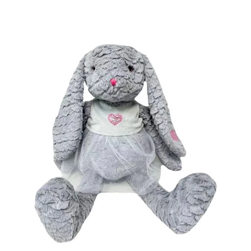 Soft toy Plush Toy TULILO Mascot Rose Bunny 32 cm Grey - plush rabbit 32 cm