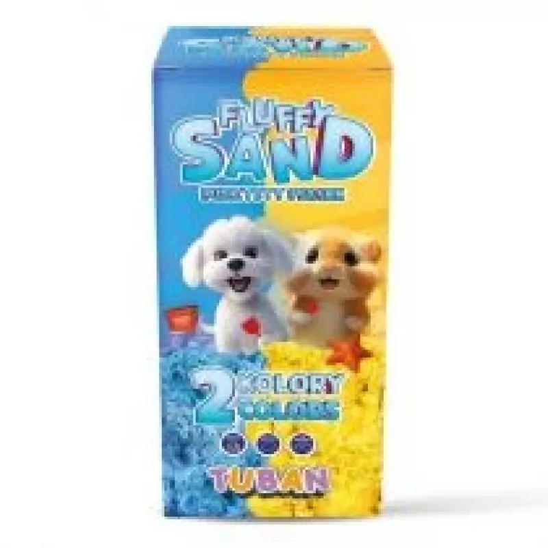 Children's craft kit TUBAN Tuban SET FLUFFY SAND – blue & yellow, 2 × 70 g, age 3+