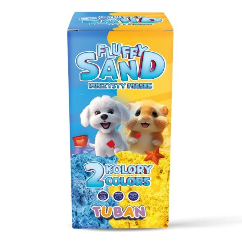 Children's craft kit TUBAN Tuban SET FLUFFY SAND – blue & yellow, 2 × 70 g, age 3+