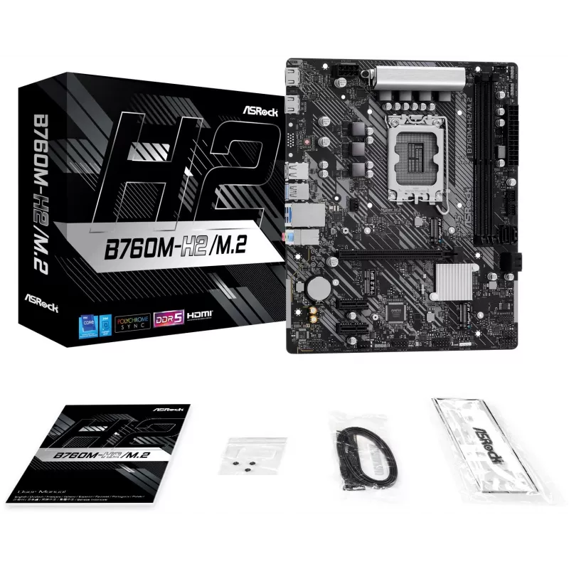 ASRock B760M-H2/M.2 DDR5 LGA1700 Micro-ATX Motherboard