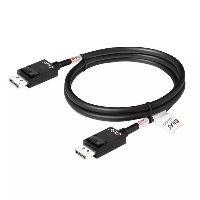 CLUB3D DisplayPort 2.1 Bi-Directional VESA DP80 Certified Cable 4K240Hz, 8K60Hz or 10K30Hz M/M 1.2m/3.94ft