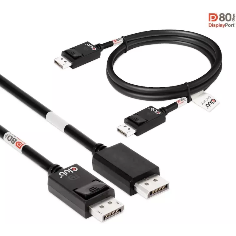 CLUB3D DisplayPort 2.1 Bi-Directional VESA DP80 Certified Cable 4K240Hz, 8K60Hz or 10K30Hz M/M 1.2m/3.94ft