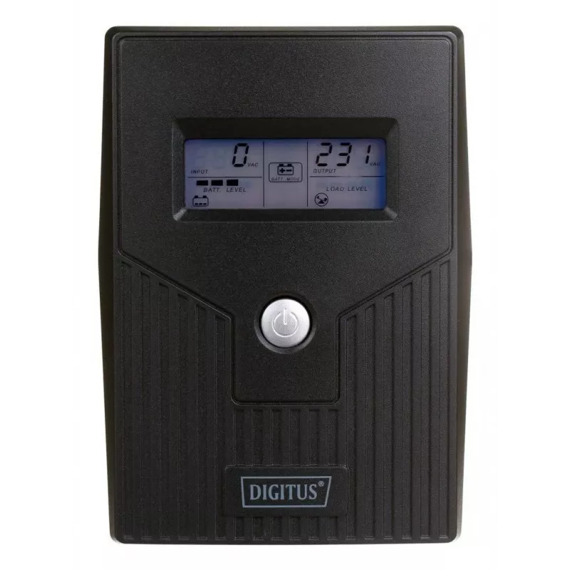 DIGITUS Line-Interactive UPS, 800VA/480W 12V/9Ah X1 Battery,2x CEE 7/7 Outlet,RJ-11,LCD (DN-170064-LCD)