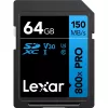 SDXC flash memory Lexar 64 GB UHS-I 800xPRO — Class 10, U3, V30, 150 MB/s