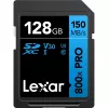 SDXC memory card Lexar 128GB UHS-I 800xPRO Class 10 U3 V30 — 150 MB/s read, 45 MB/s write, black