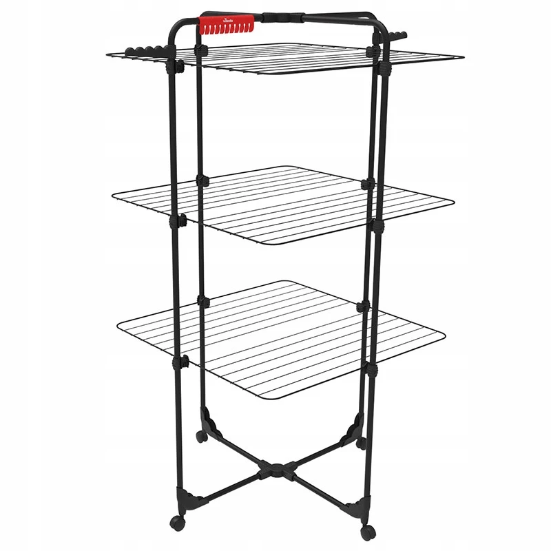 Wall-mounted clothes dryer VILEDA Mixer 3 Ultimate — steel, 30 m drying space, foldable, wheels, 131×93×71 cm
