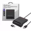 ID card scanner QOLTEC Smart chip ID card scanner — USB, black, 84.5×65×16 mm, 63 g