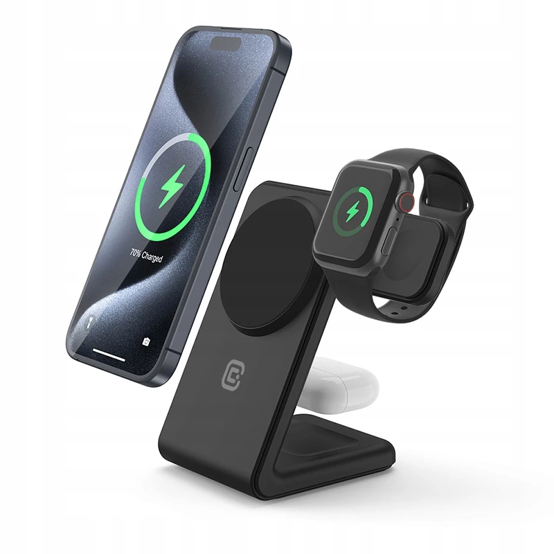 Indoor Charger Crong CRG-MSPS-BLK Smartwatch Black Lightning USB Wireless