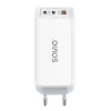 SAVIO LA-07 GaN 65W mains charger, USB, QC4.0+, PD 3.0, White