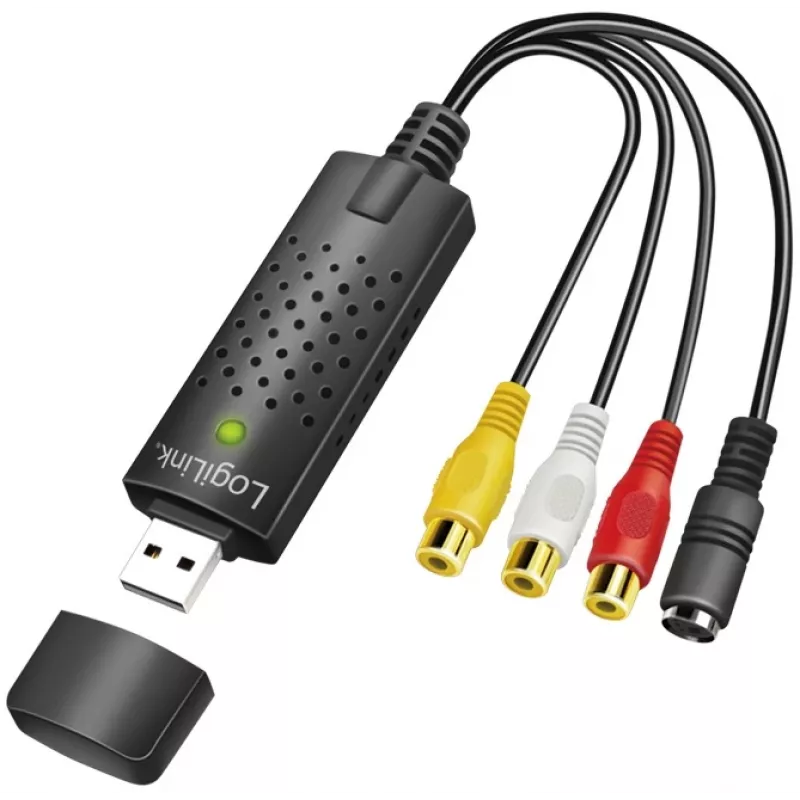 LogiLink USB 2.0 a/V Grabber. USB a/M Zu 3xCinch + MiniDIN5/F. Black