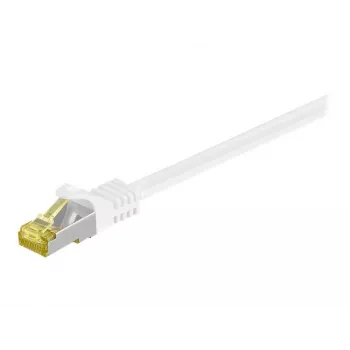 Wentronic GoobayCat.7 Raw Cable Patch Cable, S/FTP (PiMF), White, 0.25 m - LSZH Halogen-Free, Copper, RJ45 Plug (91089)