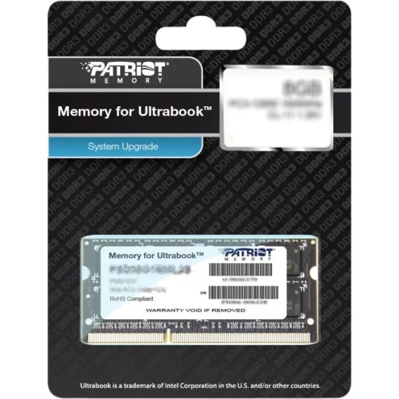 Laptop memory PATRIOT 8GB DDR3 1600MHz 204-pin SO-DIMM 1.35V