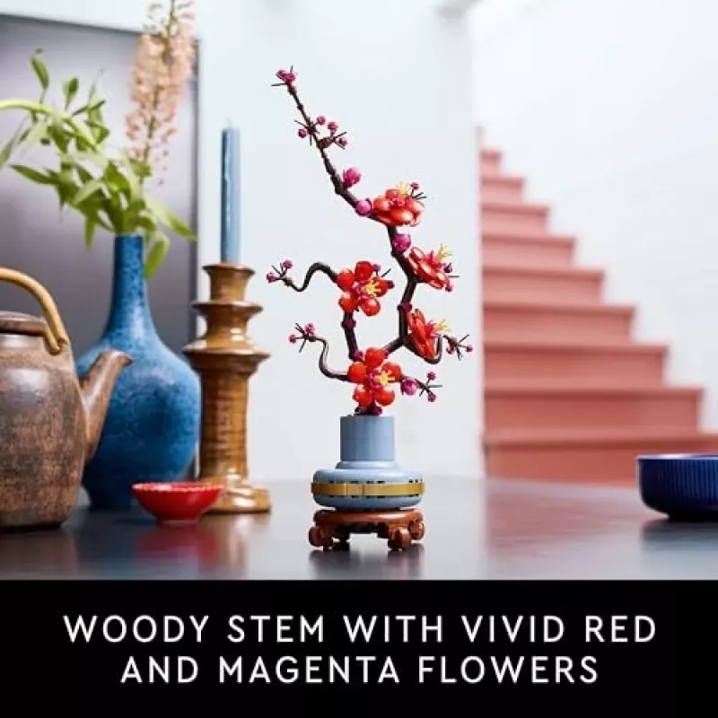 LEGO Icons Plum Blossom Flower Decor Display Set 10369, Multi