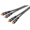 Wentronic Goobay - Audio Cable - Composite Audio - RCA (S) to RCA (S) - 1.5 M - Double-Shielded Coaxial Cable - Black (50032)