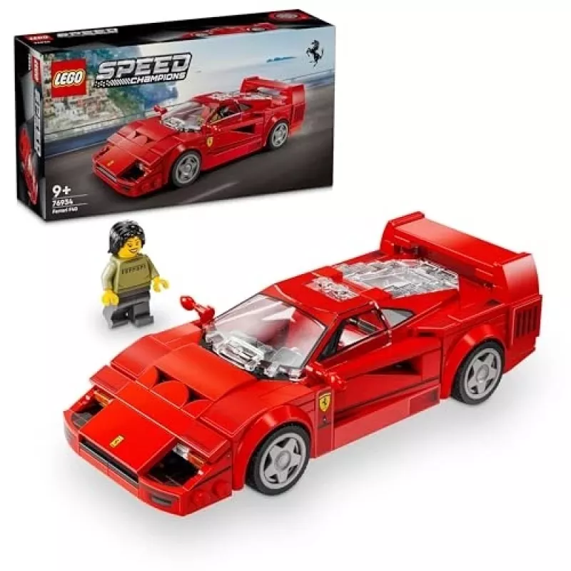 LEGO Speed Champions Ferrari F40 Supercar Buildable Vehicle Toy Model Car for 9 Plus Year Old Boys and Girls with Driver Minifigure Kids' Bedroom D