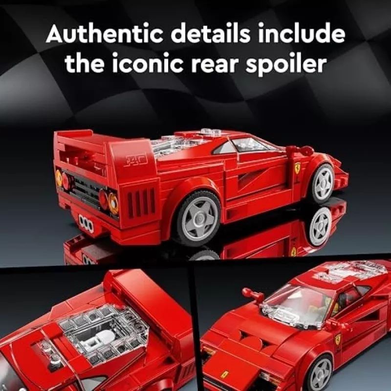 LEGO Speed Champions Ferrari F40 Supercar Buildable Vehicle Toy Model Car for 9 Plus Year Old Boys and Girls with Driver Minifigure Kids' Bedroom D