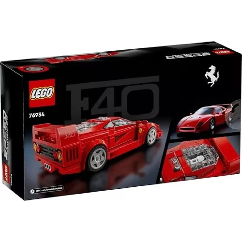 LEGO Speed Champions Ferrari F40 Supercar Buildable Vehicle Toy Model Car for 9 Plus Year Old Boys and Girls with Driver Minifigure Kids' Bedroom D