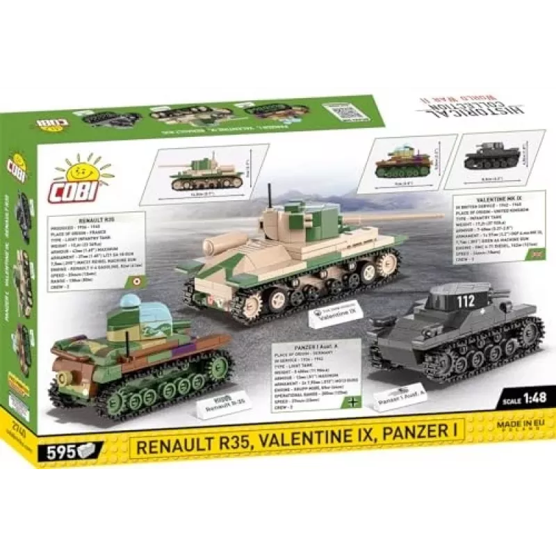 Building set COBI Renault R35 Valentine IX Panzer I 595 pieces