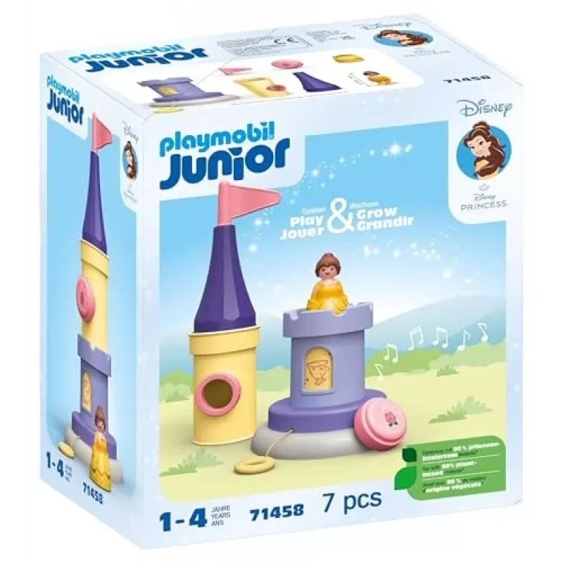 PLAYMOBIL JUNIOR & Disney: Belle S Play Tower with Sound |Playset for Toddlers 1-3