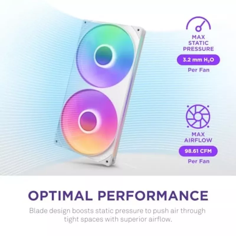 Fan NZXT RF-U28HF-W1 140mm 2000 RPM 98.61 CFM White
