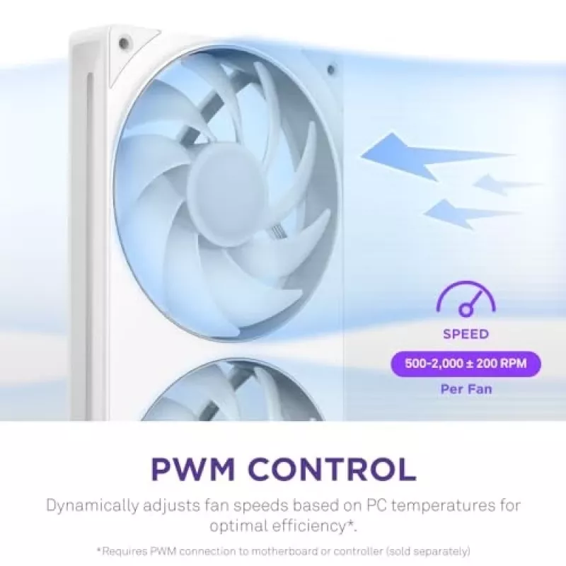 Fan NZXT RF-U28HF-W1 140mm 2000 RPM 98.61 CFM White